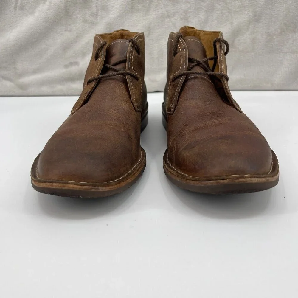 Trask Brown Oiled Leather Chukka Desert Ankle Boots Vibram Crepe Sole